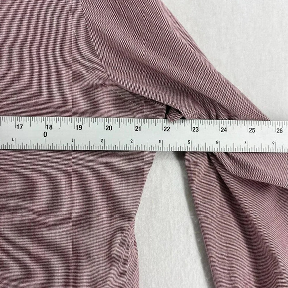 Trumaker Bobby Button Up Shirt Men Sz XL Red Micro Houndstooth Bobby Long Sleeve - Picture 3 of 13